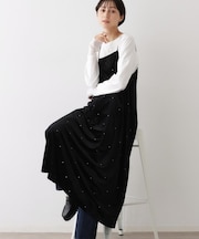 【前後2WAY/洗える】ベロアワンピース