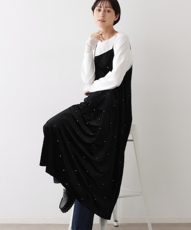 【前後2WAY/洗える】ベロアワンピース