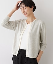 【洗える】バイカラーカーディガン