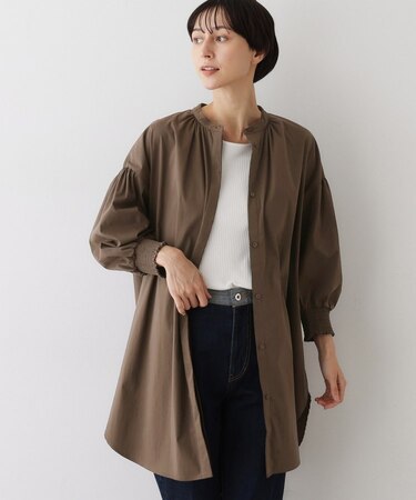 【洗える】ラグランスリーブチュニックシャツ