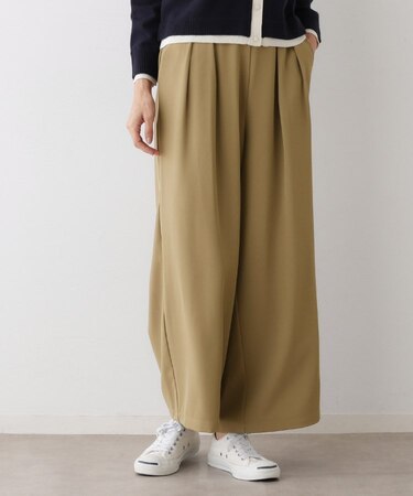 【セットアップ可・洗える】ダブルタックワイドパンツ