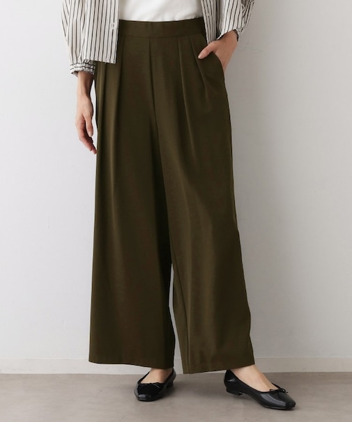 【セットアップ可・洗える】ダブルタックワイドパンツ