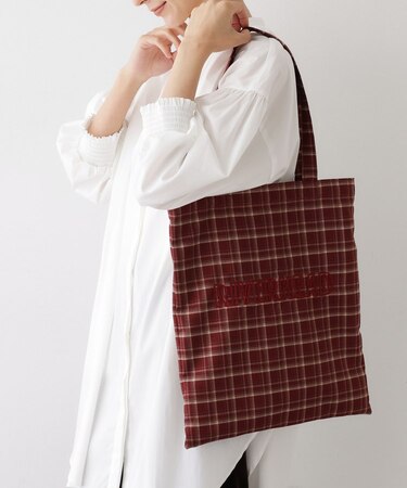 チェックトートバッグ