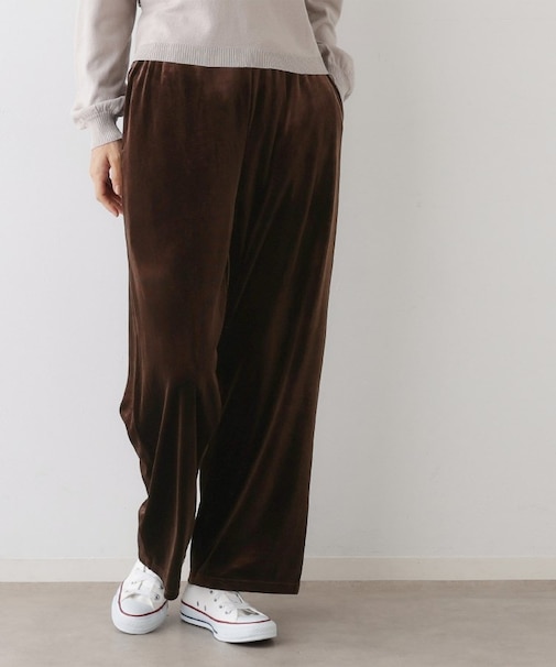 【ウエストゴム/洗える】ベロアイージーパンツ
