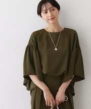 【セットアップ可・洗える】フレアスリーブブラウス