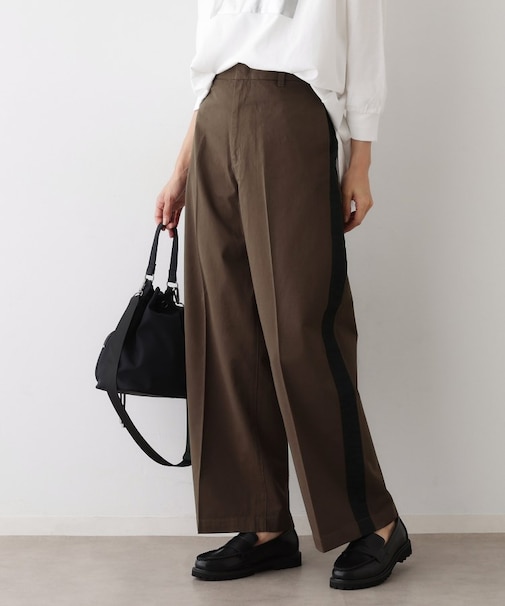 【洗える】サイドラインコットンパンツ