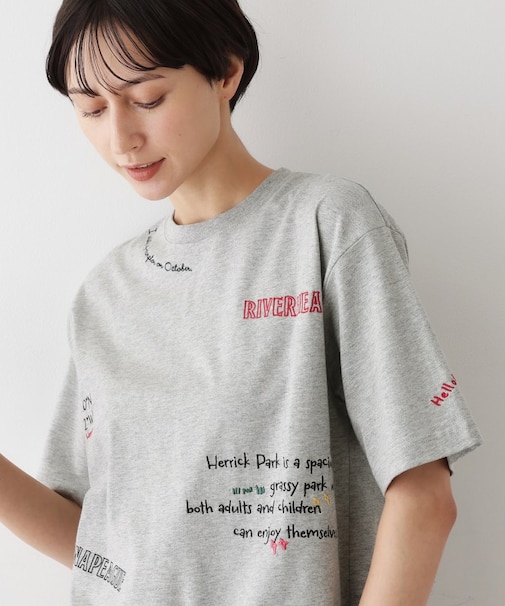 【ユニセックス/リンクコーデ】刺繍Tシャツ