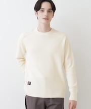 【洗える】コットンカシミヤワッフルプルオーバー