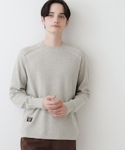 【洗える】コットンカシミヤワッフルプルオーバー