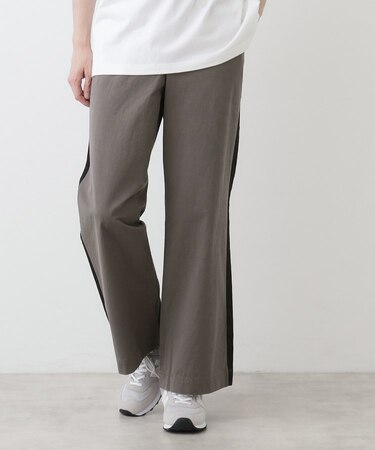 【洗える】コットンツイルサイドライン入りパンツ