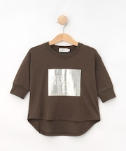 【リンクコーデ/洗える】箔プリント7分袖Tシャツ