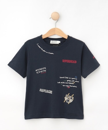 【リンクコーデ/洗える】刺繍Tシャツ