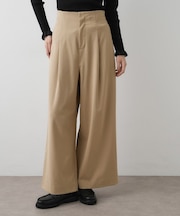 【セットアップ可・洗える】ハイウエストタックパンツ