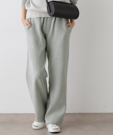 【ウエストゴム/洗える】コットンニットリラクシーパンツ