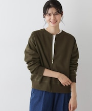 【洗える】フロントジップカーディガン