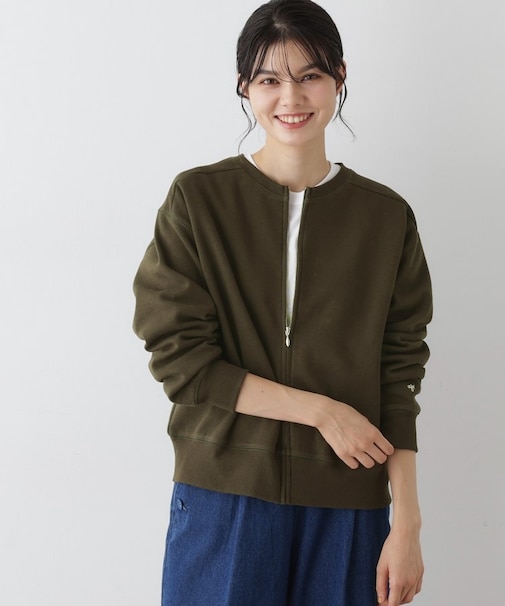 【洗える】フロントジップカーディガン