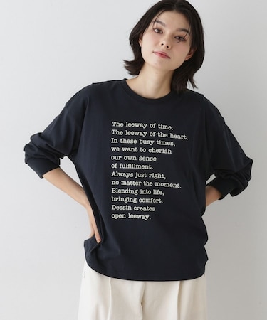 【洗える】メッセージロゴロングスリーブTシャツ