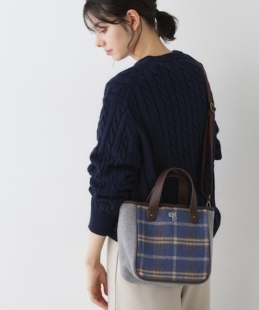 【2WAY・軽量】チェックトート