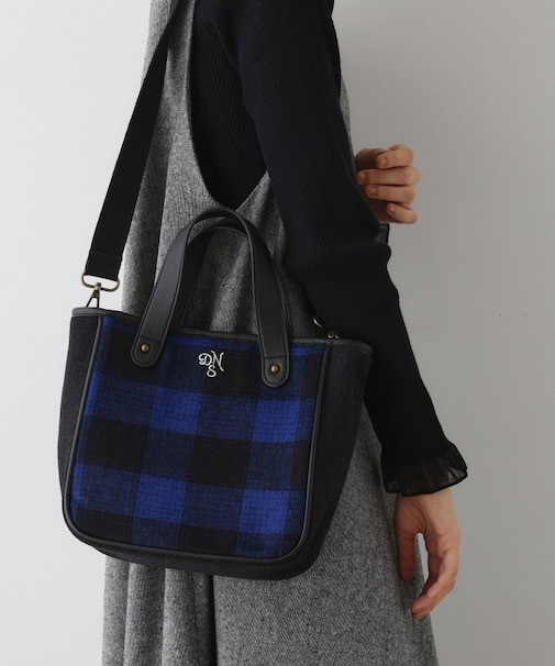 【2WAY・軽量】チェックトート