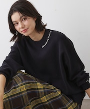 【洗える】刺繍入りジャカードニット