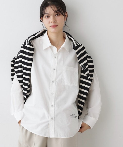 【ユニセックス/洗える】コットンブロードシャツ