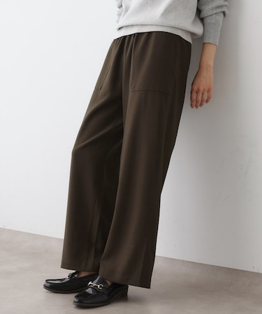 【ウエストゴム・洗える】コンフォートワイドパンツ