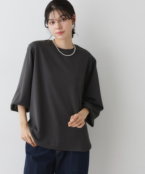 【体型カバー・洗える】ドロップショルダーブラウス