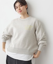 【洗える】メッセージ刺繍入りジャガードニット