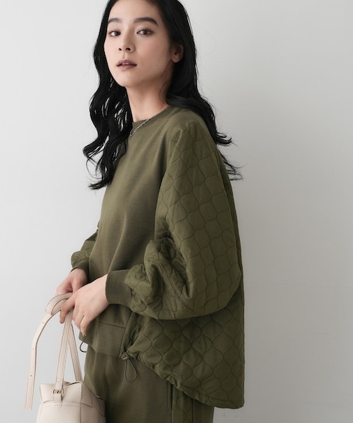 【セットアップ可/洗える】裏毛キルトトップス