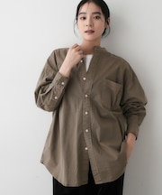 【洗える】ピグメントバンドカラーシャツ