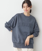 【ユニセックス/洗える】ケミカルウォッシュ裏毛トレーナー