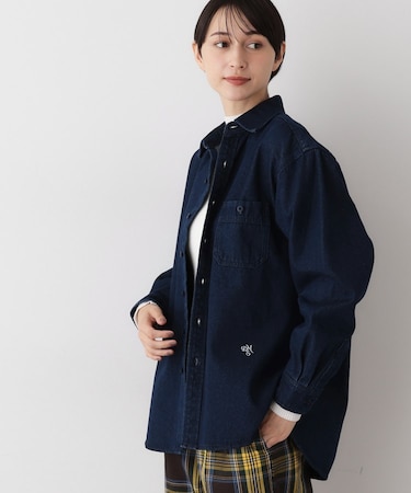 【ユニセックス/洗える】10OZコットンデニムシャツ