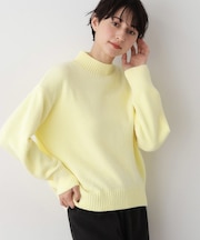 【洗える】ハイネックベロアモールニット