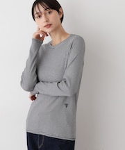 【吸湿発熱/抗菌防臭】ジンジャー混クルーネックプルオーバー