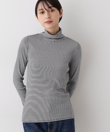 【吸湿発熱/抗菌防臭】ジンジャー混タートルネックプルオ-バー