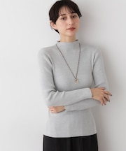 【洗える】リブタートルネックニット