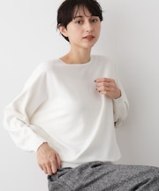 【洗える】ウールブレンド後ろボタンニット