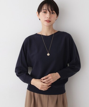 【洗える】ウールブレンド後ろボタンニット