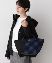 チェック柄ボートトートバッグ