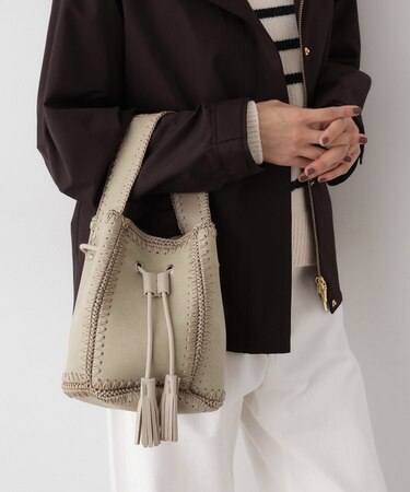 かがりステッチ巾着バッグ