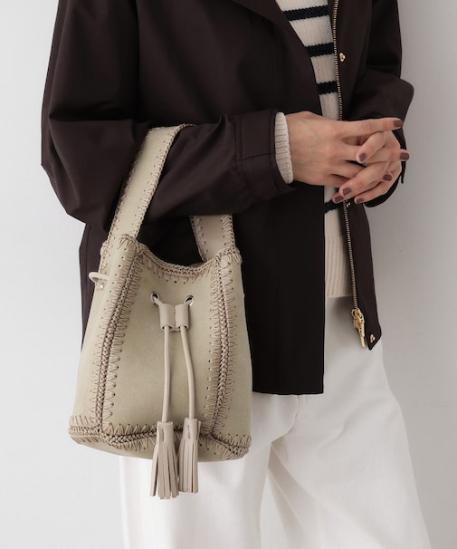 かがりステッチ巾着バッグ