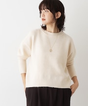 【洗える】クルーネックワイドニット