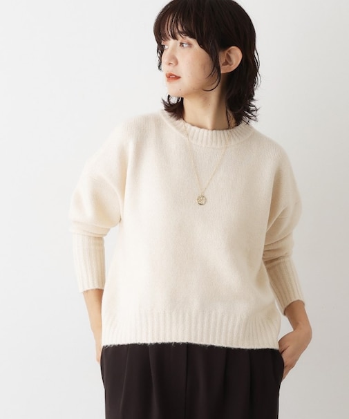 【洗える】クルーネックワイドニット