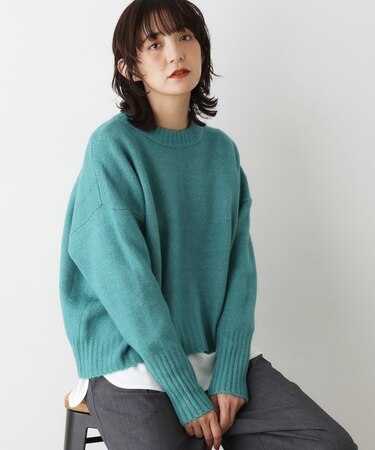 【洗える】クルーネックワイドニット