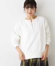 【洗える】ハーフジップ裏毛