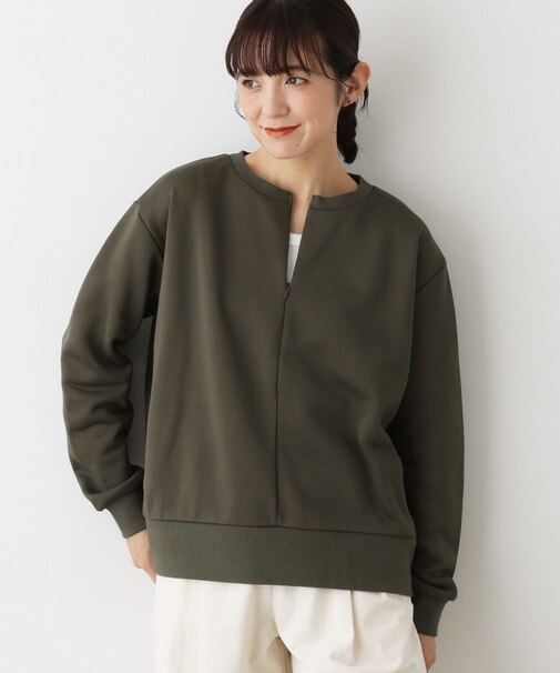 【洗える】ハーフジップ裏毛