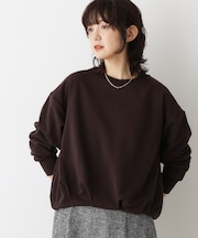 【洗える】バルーンシルエットミニ裏毛プルオーバー
