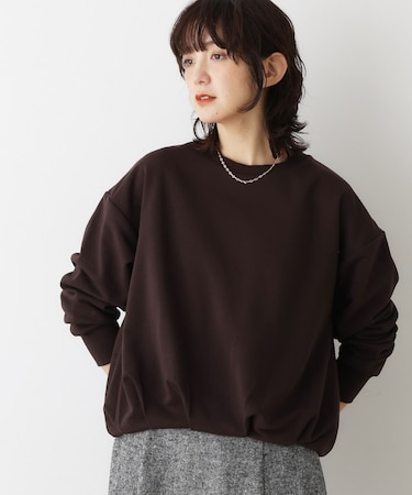 【洗える】バルーンシルエットミニ裏毛プルオーバー