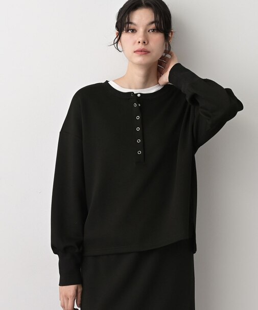 【セットアップ可/洗える】ヘンリーネックプルオーバー