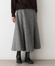 【洗える】ツイードフレアスカート